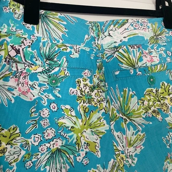 Lilly Pulitzer Vintage Originals Blue Jungle Chinos, Size 2 - Picture 3 of 8